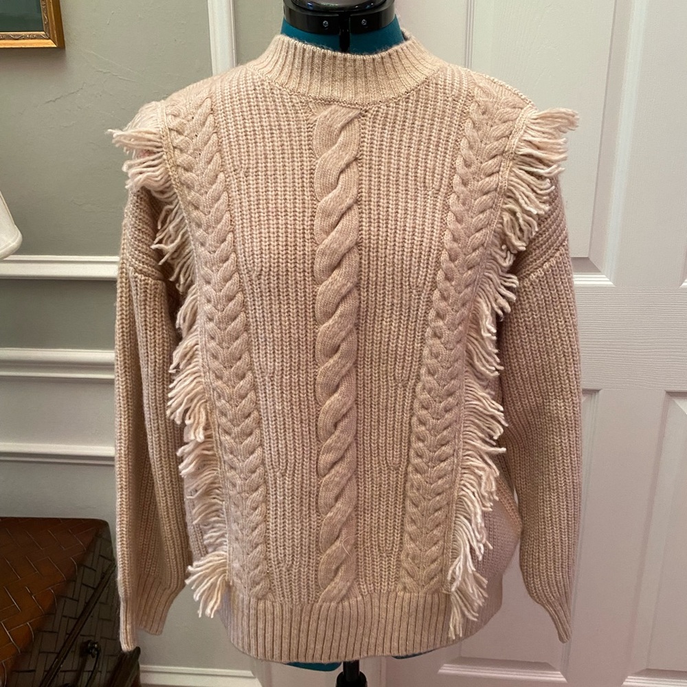 NWT Design 365- Saks 5th Ave. Brand, "Oatmeal" Ruffled Sweater